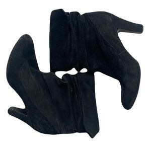 Nine West Suede Black Ruched Booties size 9